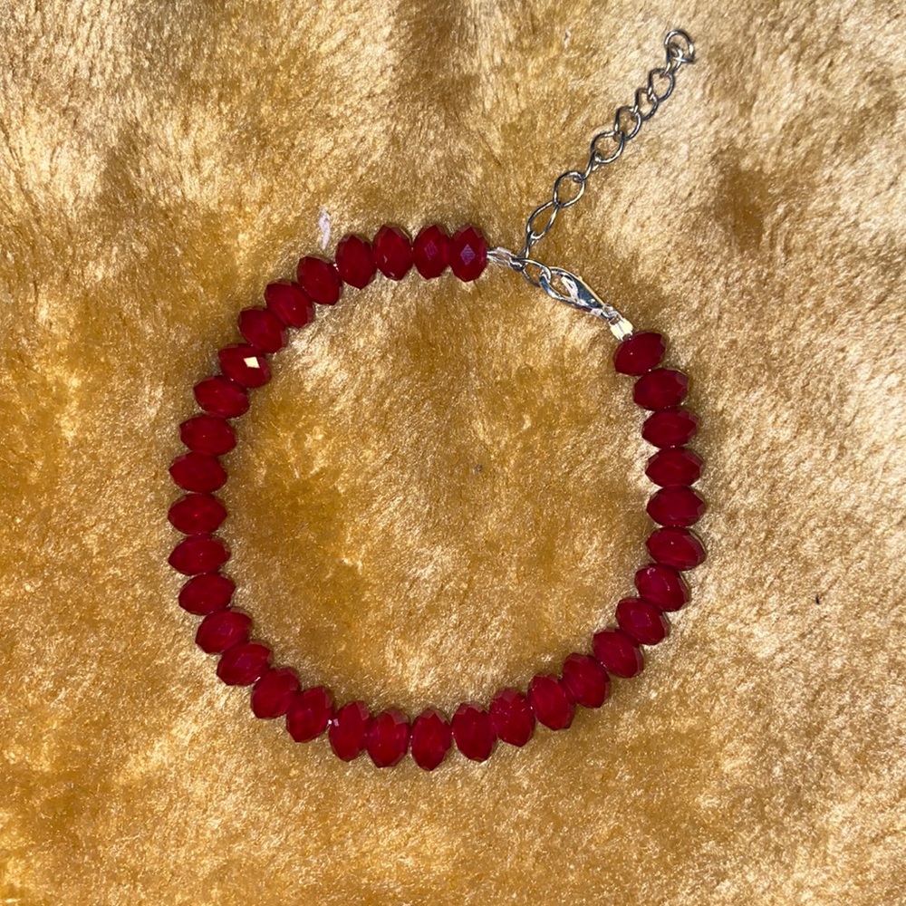 Red glass bracelet